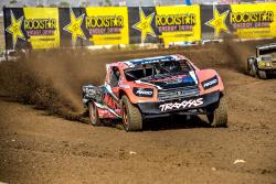 Jeremy McGrath keeping his Pro 2 and AIRAID filters clean to show off while on top of the podium