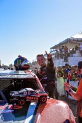 AIRAID-sponsored driver Jeremy McGrath showing off his clean truck after winning