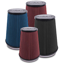 AIRAID universal round air filter and cone filters are available in a variety of shapes and sizes and most AIRAID air filters are available with blended filter media or SynthaMax dry air filter media