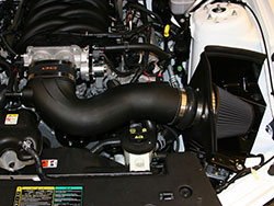 An AIRAID 452-304 MXP High Performance Intake System installed on an S-197 Ford Mustang GT 4.6L