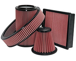 AIRAID air filters combine layers of red oiled cotton media with SynthaFlow synthetic materials or AIRAID SynthaMax 100% synthetic non-oiled filters available in red, black, or blue