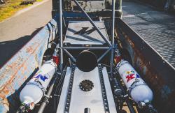 You are looking at a 375-hp shot of nitrous and a 5-inch exhaust pipe