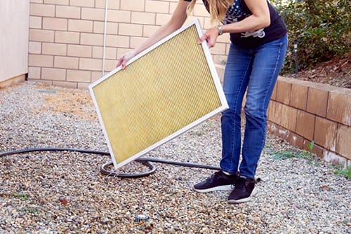 After you rinse your K&N HVAC filter, simply allow it to air dry before reinstalling After you rinse your K&N HVAC filter, simply allow it to air dry before reinstalling